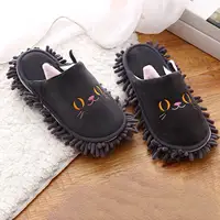 2PCS Washable Dust Mop Slipper Shoes House Dusting Slippers Microfiber Lazy People Wipe Their Slippers Abrasive Floor Slippers