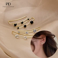 new fashion gold ear row with diamond ear clip earrings for women and men punk jewelry gift