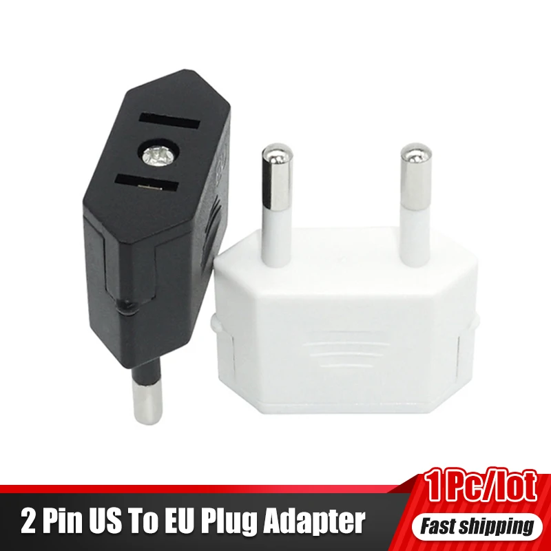 

American China To EU Europe Travel Power Adapter 2 Pin US To EU Plug Adapter Rate Voltage Current 125V/250V 6A