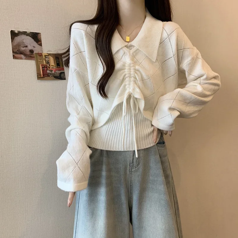 Женский модный сладкий пряный вязаный топ на бретелях осенний новый стиль