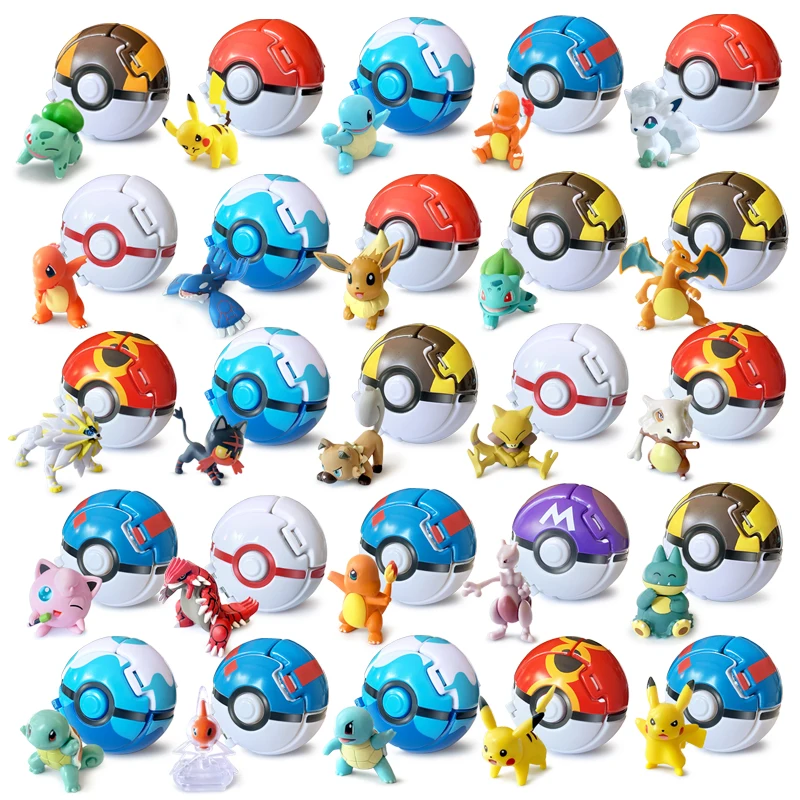 

NEW PVC pokeball cute pokemon figures Toys for children Pikachu Japan Anime figures Pokemon Ball pokemon go figures