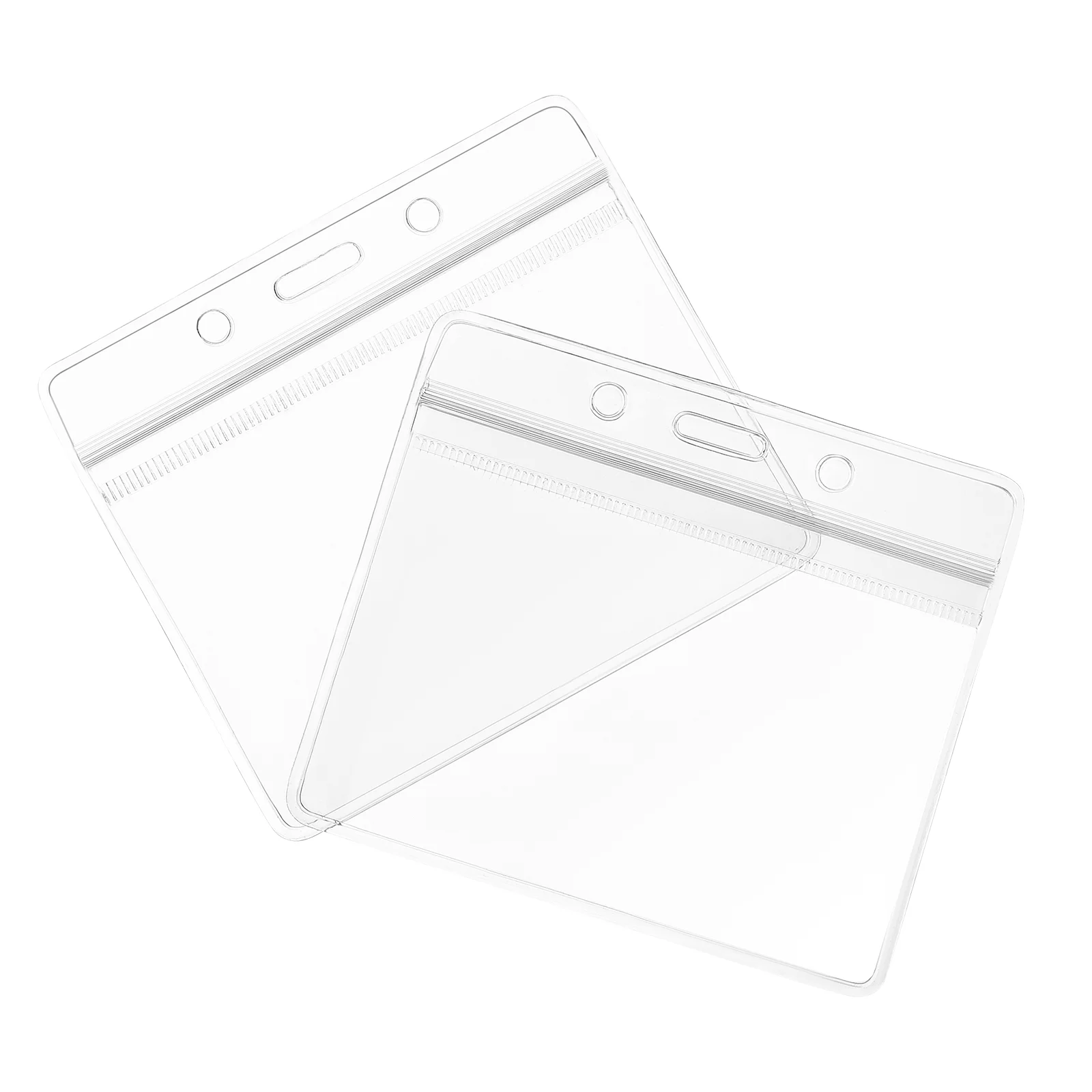 

100 Pcs Name Tag Holder Card Holders Id Badge Sleeve Horizontal Clear Work Permit