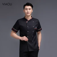 2022 double breasted unisex new tops workwear bakery barber overalls short sleeve chef jacket wholesale price fashion uniform
