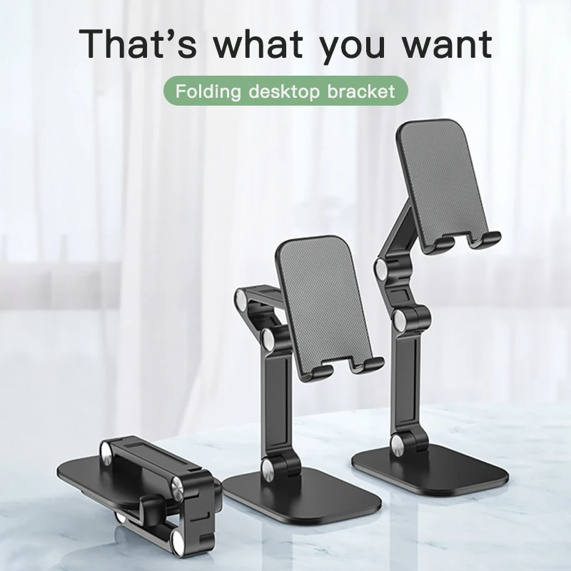 RYRA Folding Mobile Phone Stand Adjustable Telescopic Desktop Bracket Suitable for 4-7.9 inch mobile phones/4-12.9 inch tablets