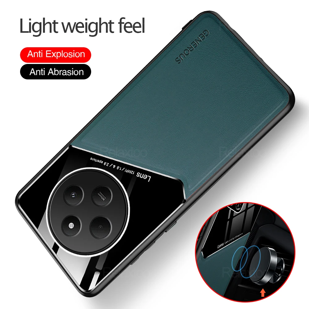 Redmy14C кожаный защитный чехол для Xiaomi Redmi 14C 4G автомобильный магнитный