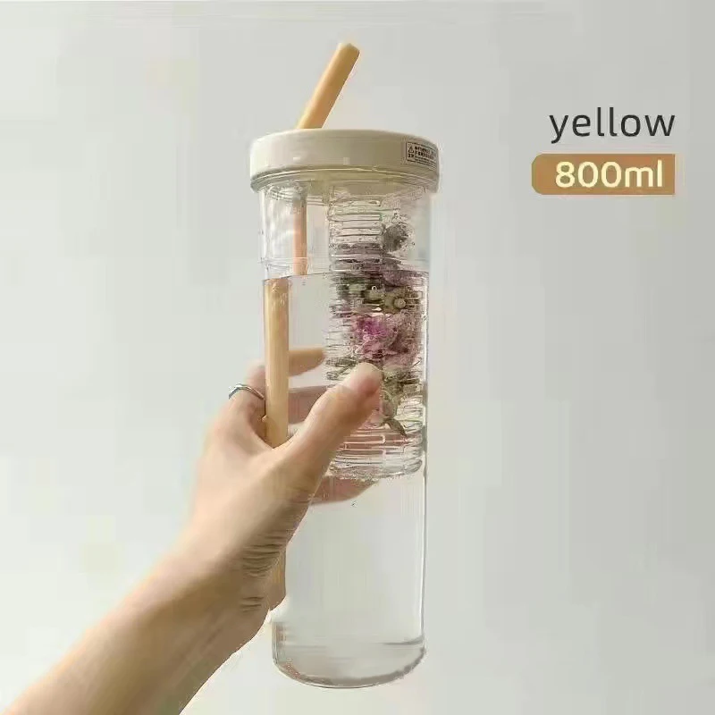 

Керамическая бутылка для воды с соломинкой