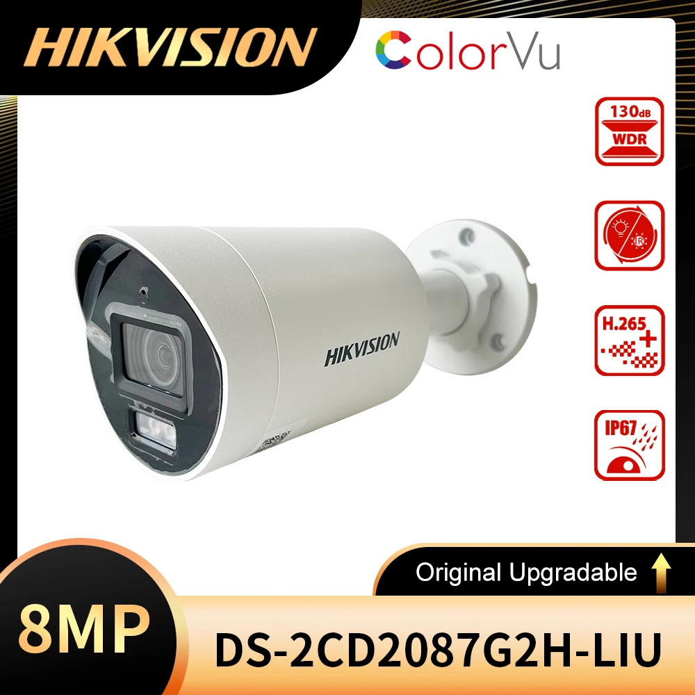 

Original Hikvision DS-2CD2087G2H-LIU 8MP 4K Smart Hybrid Light with ColorVu AcuSense Fixed Mini Bullet Network Camera