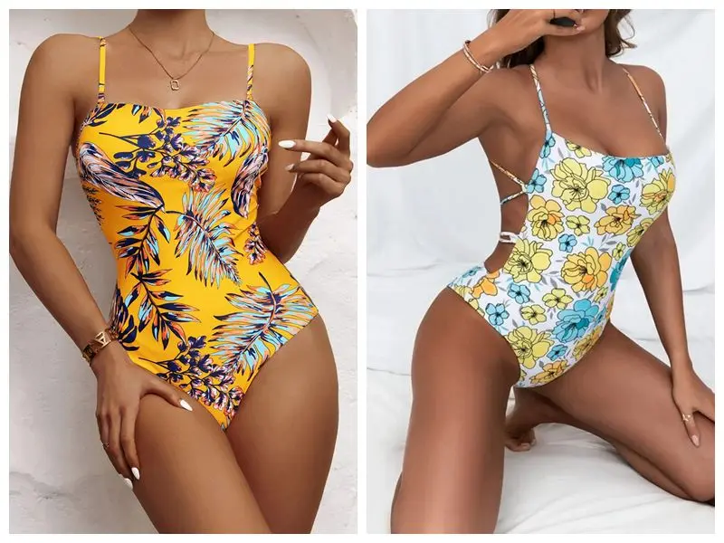 

Новинка 2022, женский купальник с принтом, Цельный купальник, Женский бандажный купальник в гавайском стиле, сексуальный купальный костюм, пл...