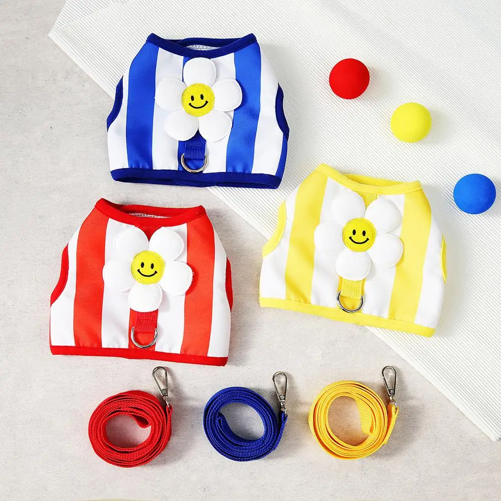 

Cat Harness Leash Set Cute Sunflower Small Dog Cats Harnesses Vest Mesh Kitten Chihuahua Vests Pet Walking Lead For Puppy Cats