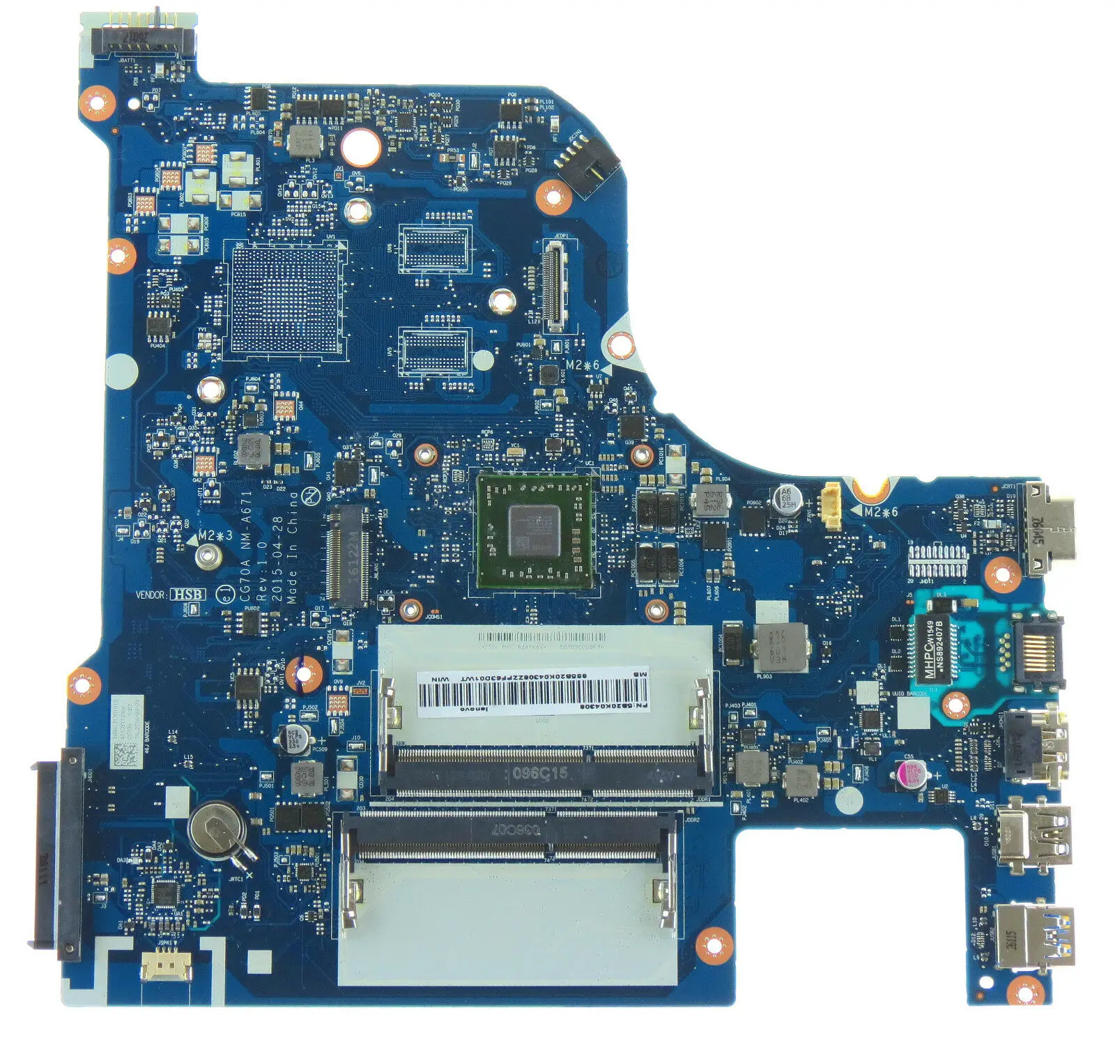 

FOR Lenovo g70-35 Mainboard Motherboard cg70a nm-a671 e1-6010 Uma 5b20k04308