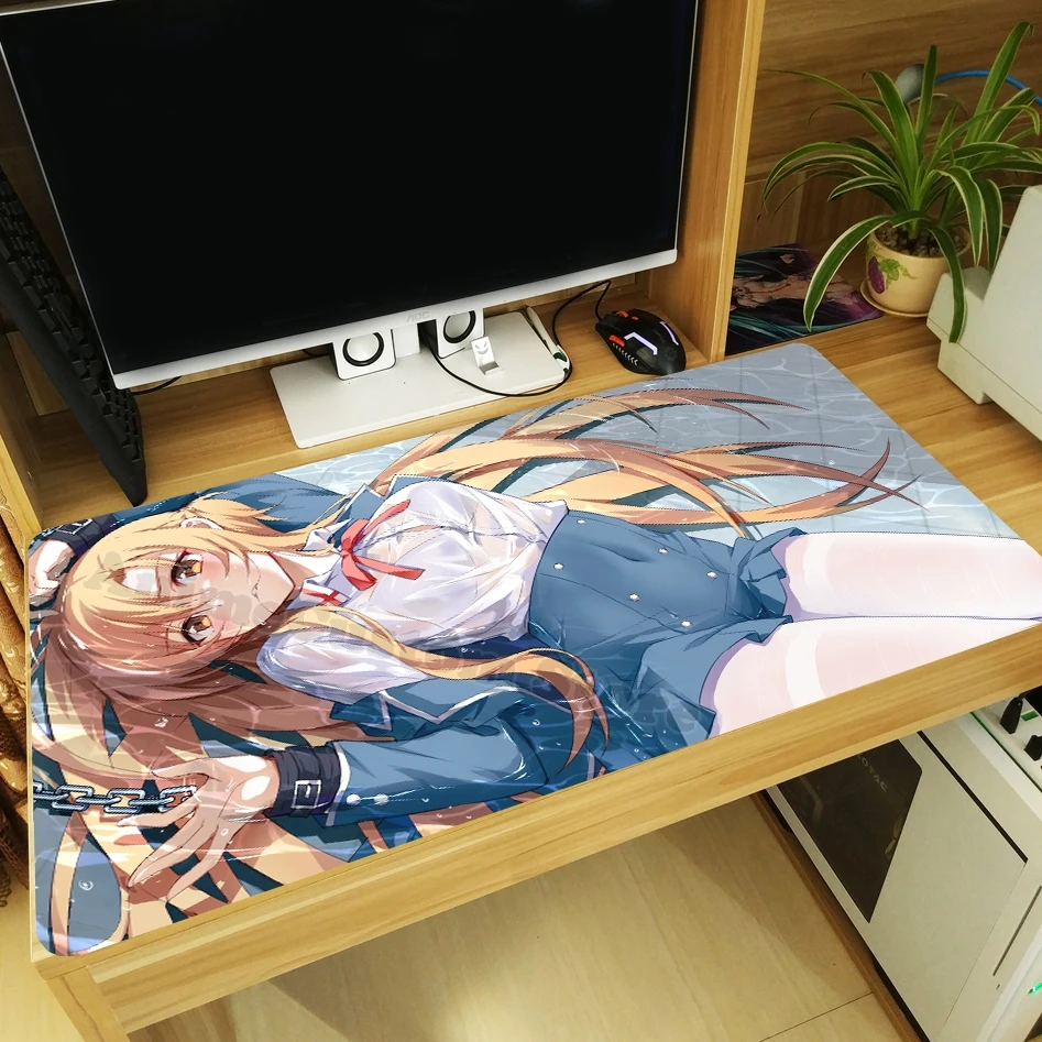 

Противоскользящий коврик для мыши Yuuki Asuna Kirigaya Kazuto с изображением аниме меча онлайн, игровой коврик для мыши ноутбука, коврик для клавиатуры,...