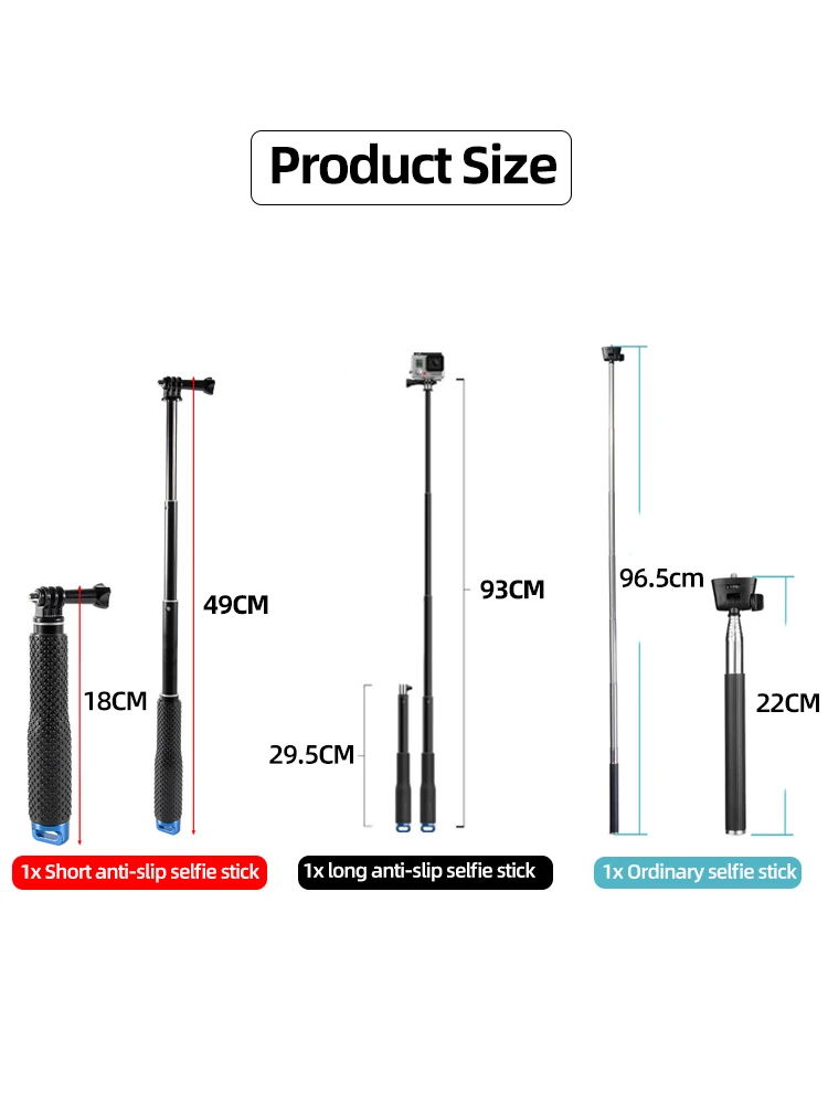 Селфи-палка для GoPro Hero 13 12 11 10 9 Insta360 X4 X3 DJI Action 4 3