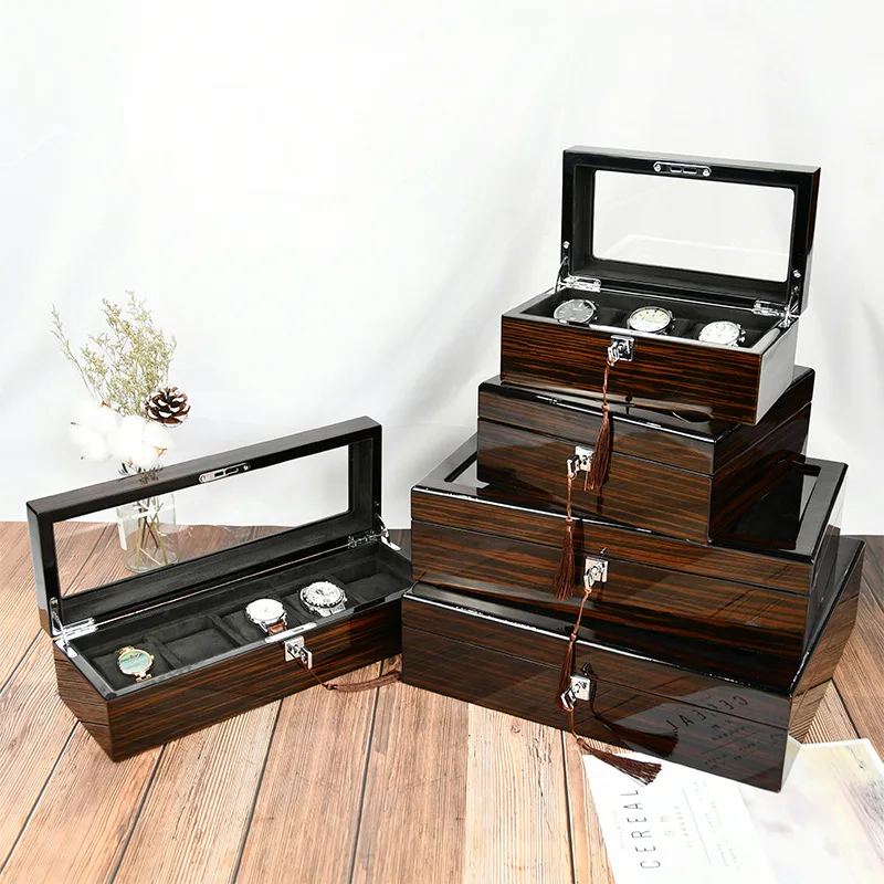Factory Wholesale High-Quality Wooden Multi-Flip Window Watch Box Storage Box Watch Collection Box Wooden Watch Box