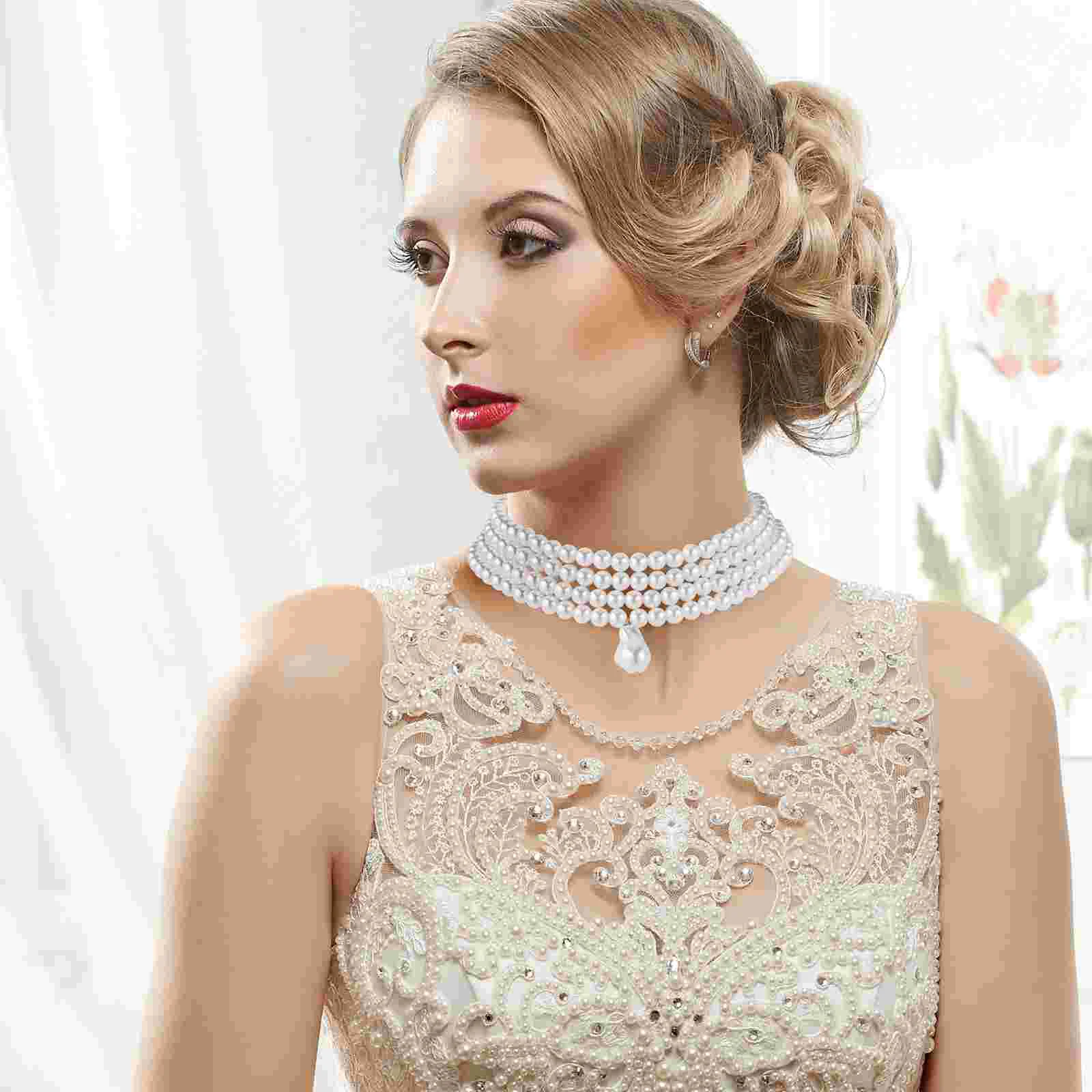 Круглое жемчужное ожерелье колье декор длинный искусственный жемчуг для женщин