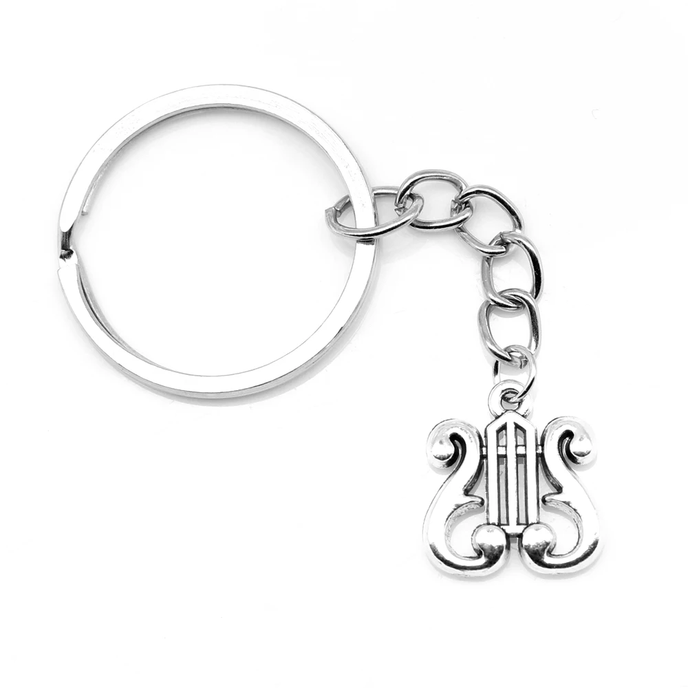 

1pcs Antique Silver Color 16x18mm Note Keychain Handmade Jewerly Diy