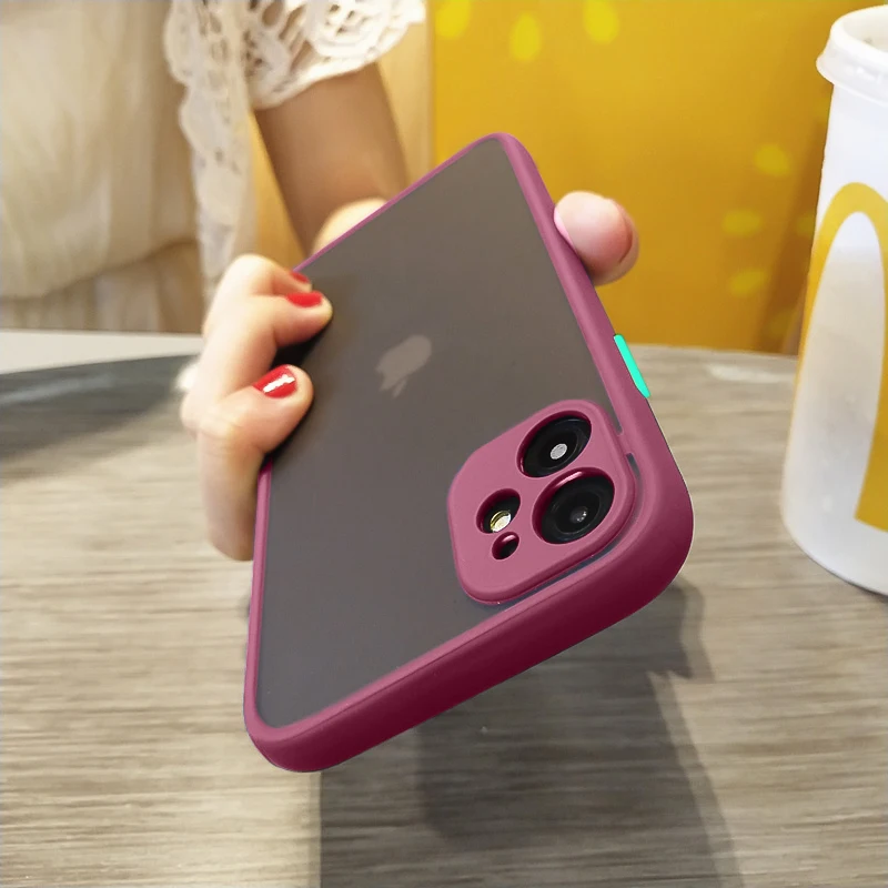 

Square Shockproof Hard Silicone Case For iPhone 11 12 13 Pro Max Mini XS MAX XR X 7 8 PLUS SE 2020 Ultra Thin Transparent Cover