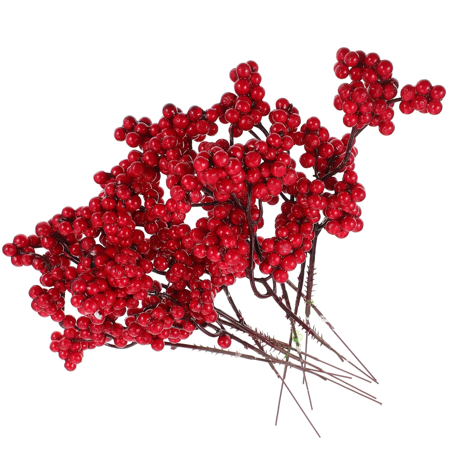 

Berry Christmas Red Berries Artificial Stems Branch Decor Tree Picks Branches Holly Simulation Fake Decorations Pick Faux Floral