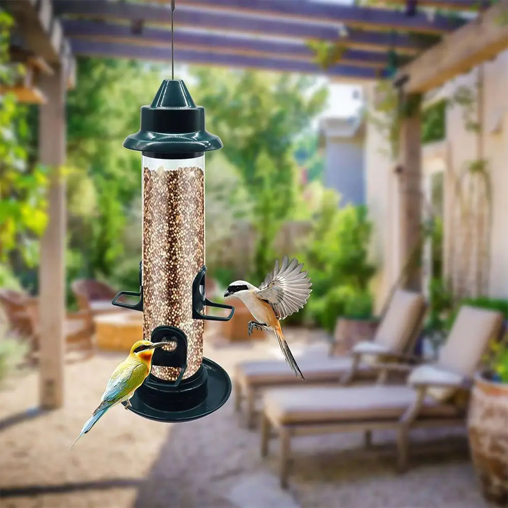

Pet Bird Feeder Pet Food Dispenser Outdoor Hanging Multiple Holes Bird Feeder Flying Animal Automatic Foot Feeding Tool Dropship