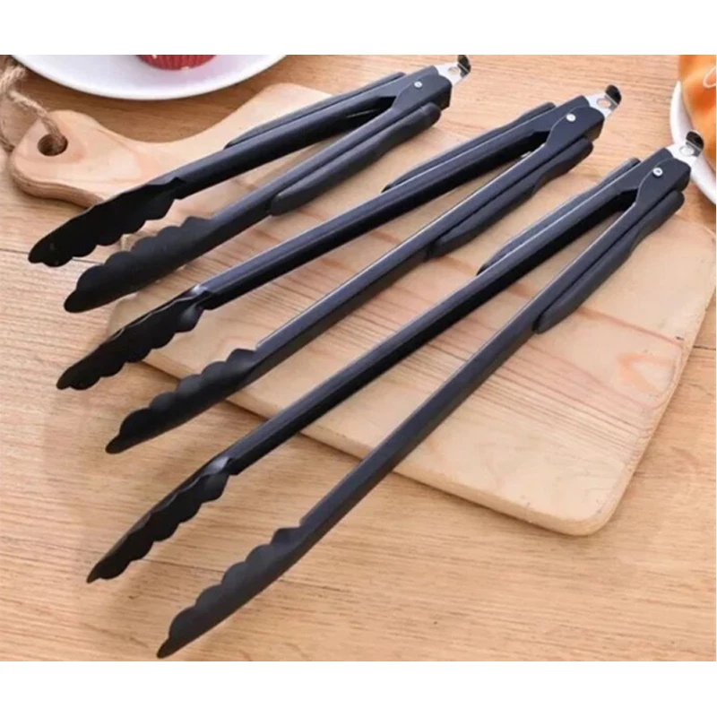 

1PCS 9/12/14 Inch Stainless Steel Food Tongs Barbecue Tong Bread BBQ Salad Tongs Cook Party Buffet Clip Kitchen Accessories