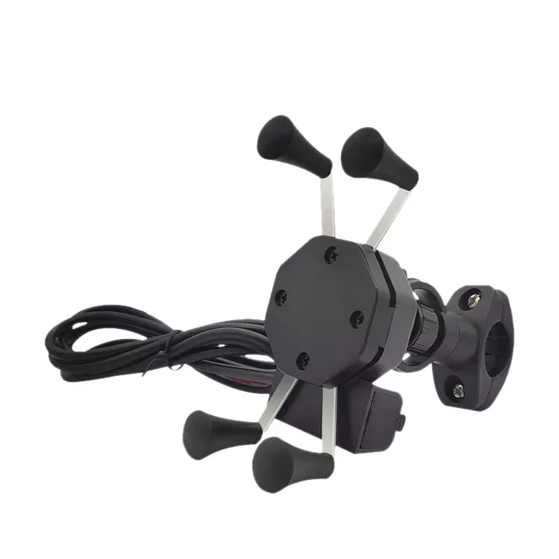 

Motorcycle Mobile Phone Holder Mount Support With USB Charger 360Degree Rotation for Moto pouch 3.5-6.5 inch GPS bracker