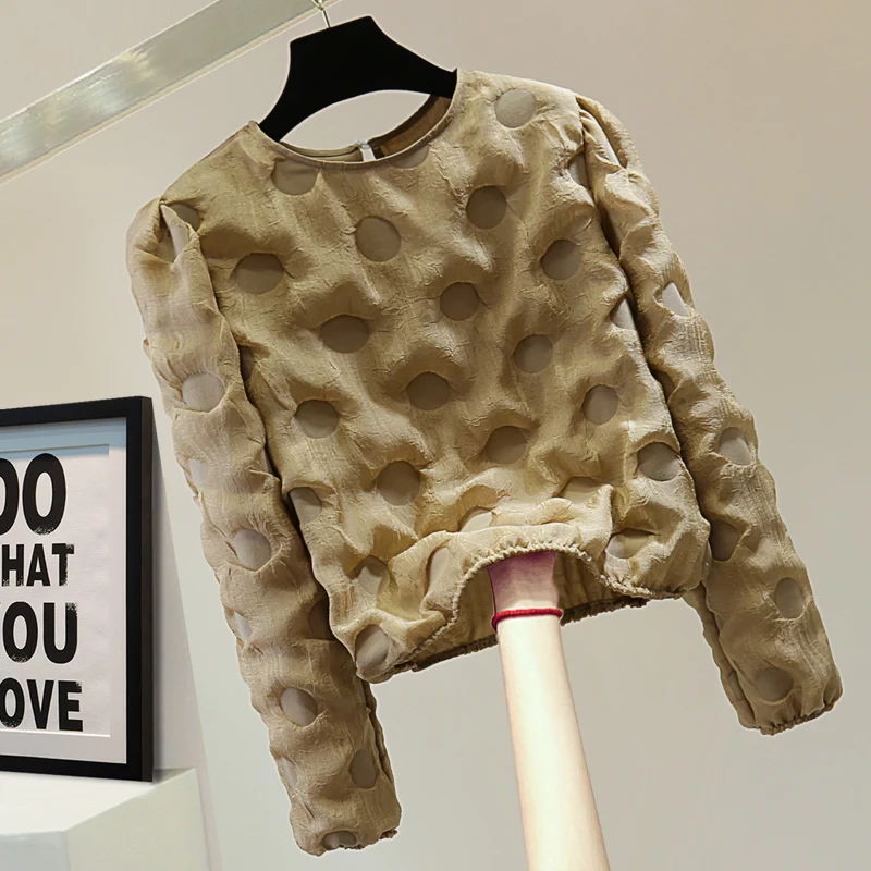 Тяжелая промышленность рельефный пуловер с круглым вырезом и длинным рукавом