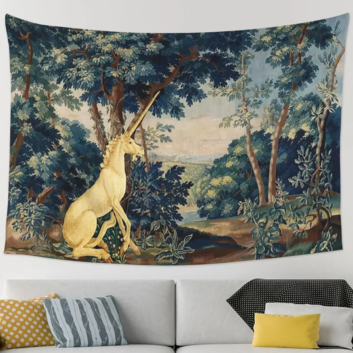 Настенная подвеска в виде единорога лесу смешные украшения для дома гобелены