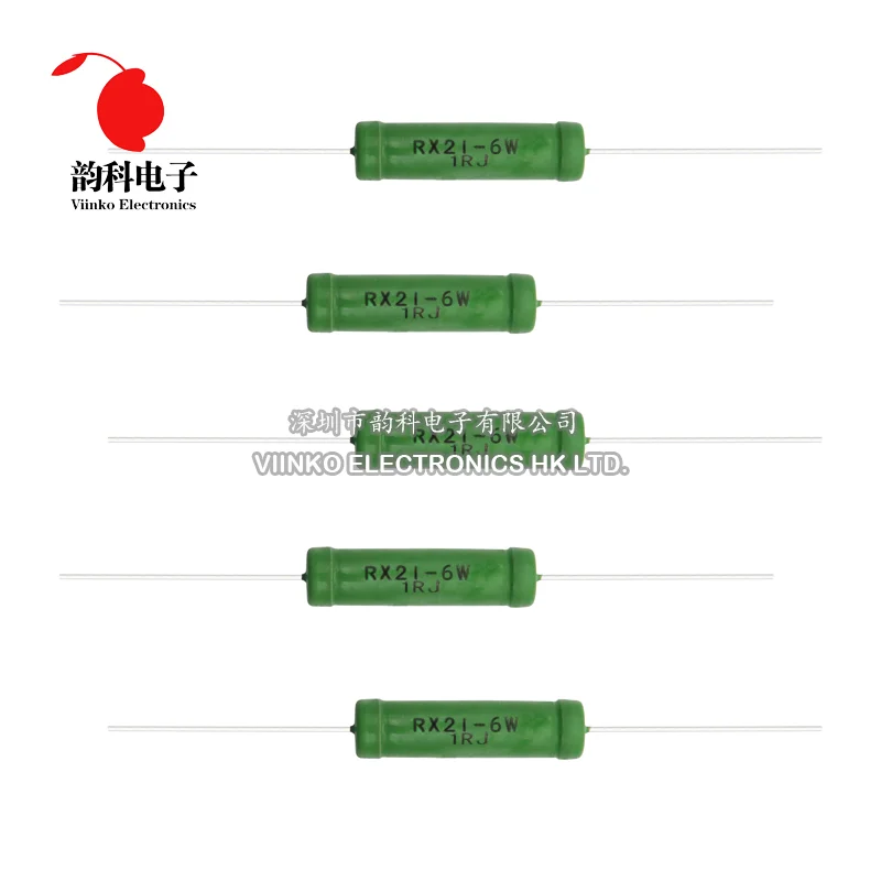

5pcs RX21 6W Wire Wound Resistance 5% 1R 10R 100R 1K 10K 12K 15K 18R 20R 22R 24R 27R 33R 36R 0.05 0.1 0.22 1 10 100 ohm Resistor