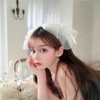korean headband korean ins headband fabric lace mesh organza ribbon headband bow headband