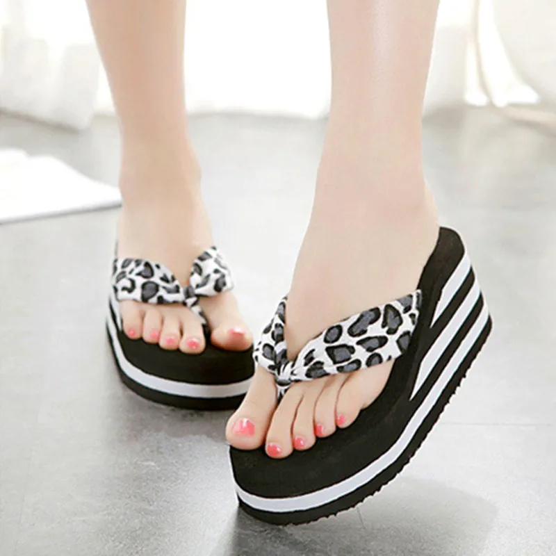 Plus Size 41 Women Summer Beach Non-Slip Flip Flops Thick Platform Leisure Wedges Outside Female Slides Womens Casual Slippers