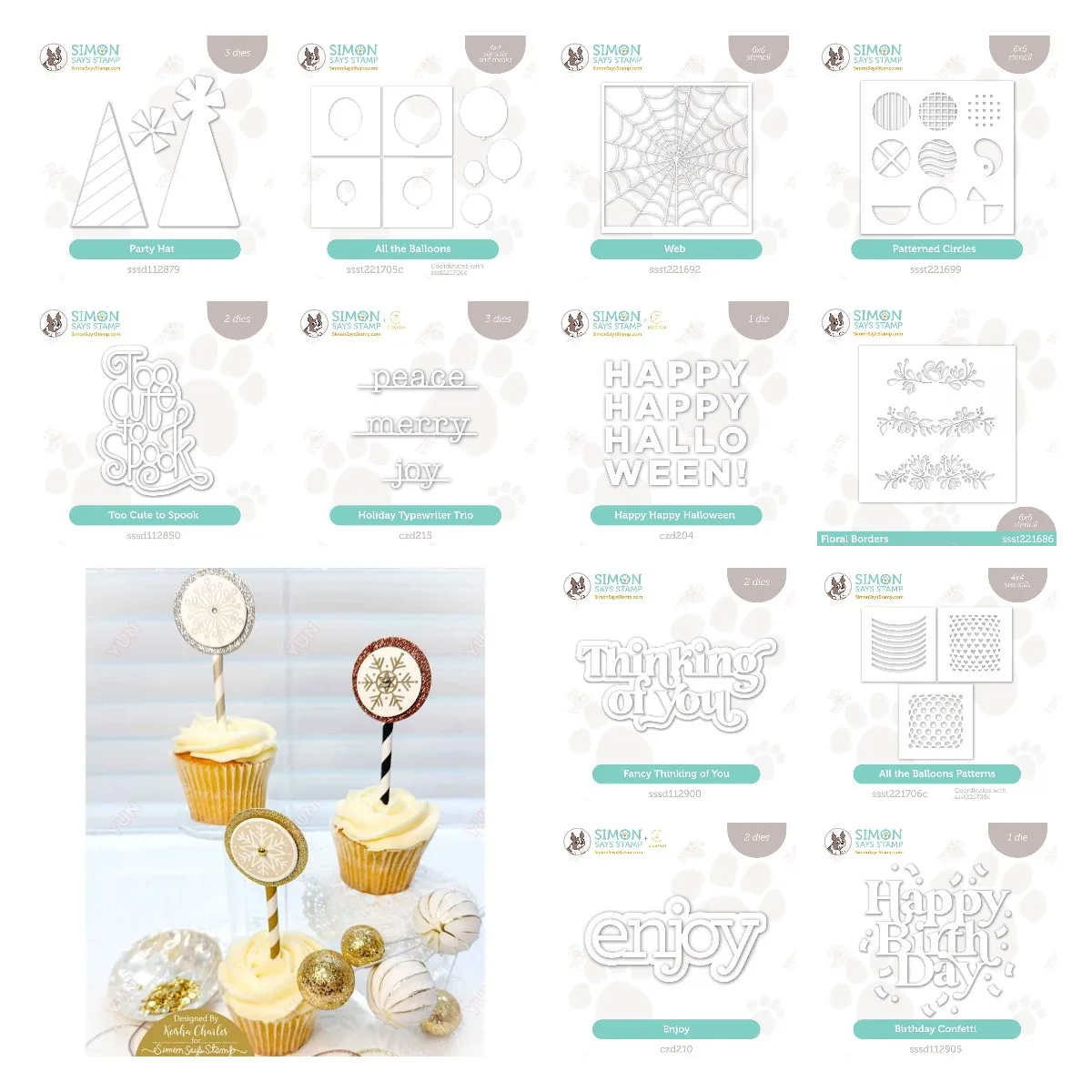 

ALL THE BALLOONS PATTERNS HAPPY HALLOWEEN HOT Foil Metal Cutting Dies Layering Stencils DIY Scrapbooking Album Make Embossing