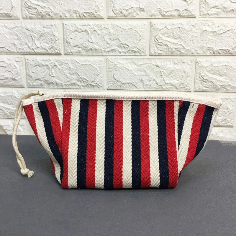 

Women's Letter Printed Canvas Storage Small Bag Zipper Stripes 2022 New Ladies Cosmetic Clutch Bags