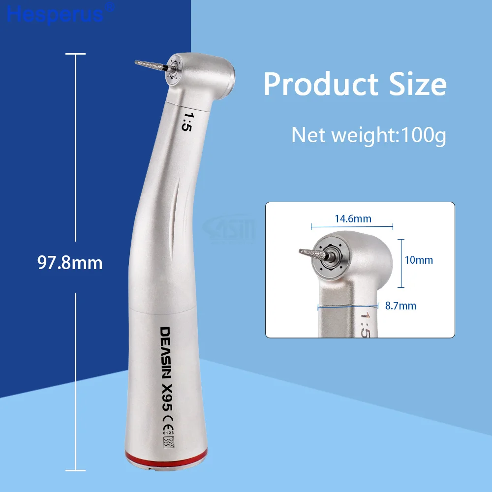 Den tal 1:5 Низкоскоростная кнопка Наконечник Увеличение красного кольца