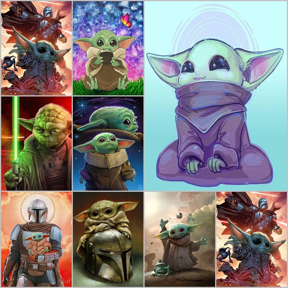 

Disney Diy Diamond Painting Mandalo Cartoon Star Wars Baby Yoda Hobby Full Drill 5D Diamond Embroidery Mosaic Kit Art Home Decor