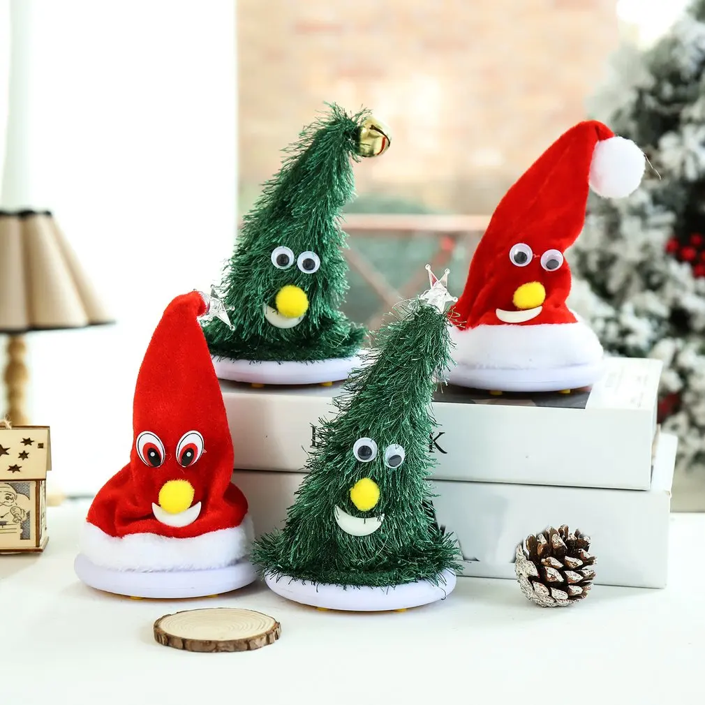 

Electric Swing Dancing Christmas Hat Dancing Christmas Trees Cartoon Cute Toy For Christmas Xmas Party Decoration Doll