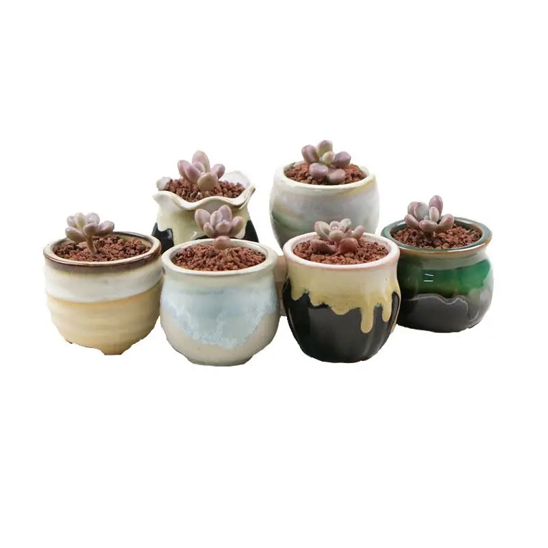 Indoor Geometric Flower Pot Ttray Set Nordic Ceramic Flower Pot Court Flower Ceramic White Matte Garden Pot