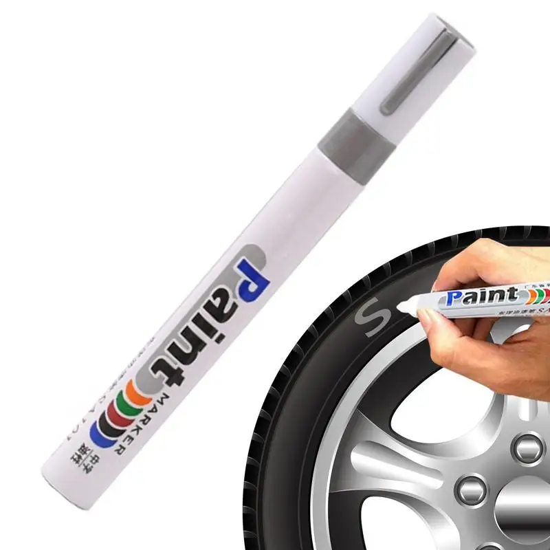 1 Piece Nano Ceramic Portable Waterproof Car Wheel Tire Oily Painting Mark Pen Car Paint Marker With Aluminum Tube For Car Tire