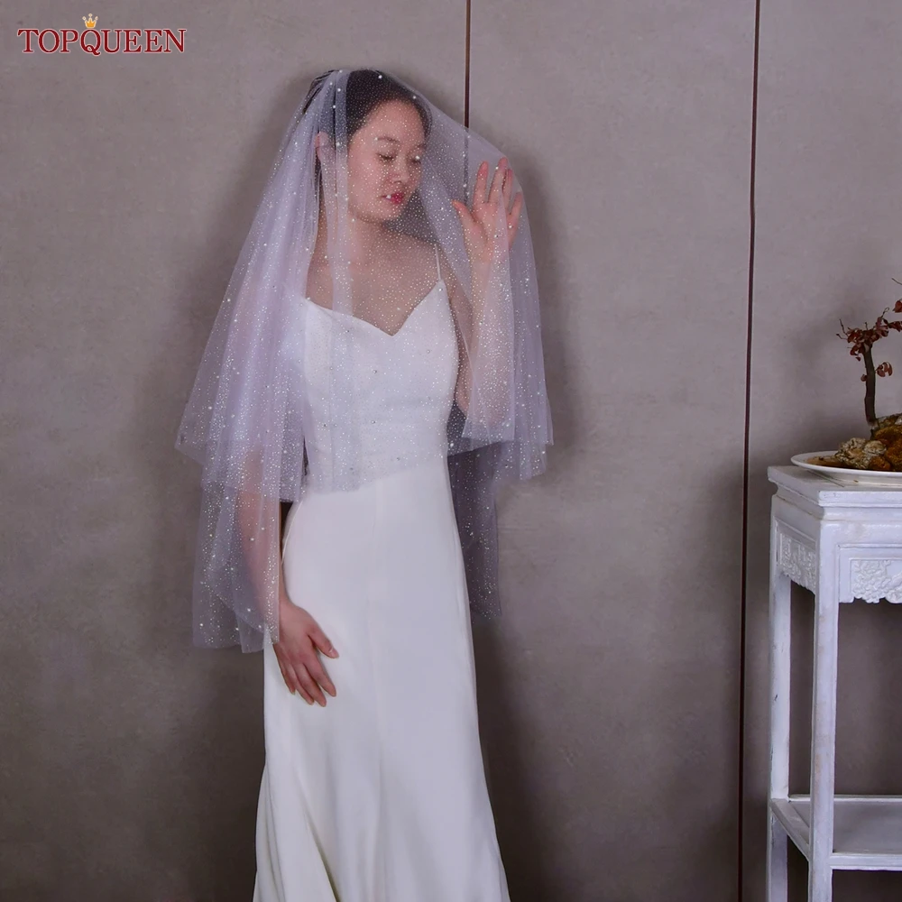 

Sparking свадебная вуаль покрытие лицо жемчужное вышитая бисером Свадебная вуаль 2 яруса С румяной падение стиль 100 см свадебные аксессуары V91 TOPQUEEN