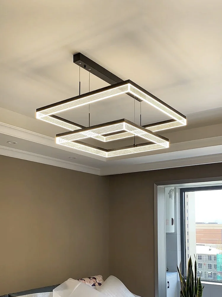 

Комнатный декор, светодиодная художественная люстра, Подвесная лампа, лампа, Рождественское украшение, квадратная Современная Скандинавская индивидуальная Красная Люстра для ресторана