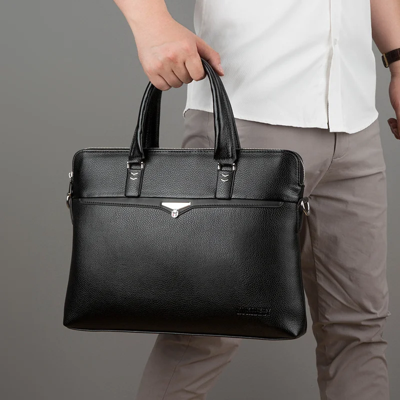 

Высококачественный роскошный брендовый 2023 новый деловой мужской портфель с мягкой кожаной текстурой и косыми полосками