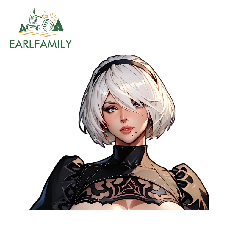 Фото Креативные автомобильные наклейки EARLFAMILY Gothic Nier 2b, привлекательные креативные наклейки на бамперы и лобовое стекло, устойчивые к царапинам, граффити-стикеры из ПВХ №2