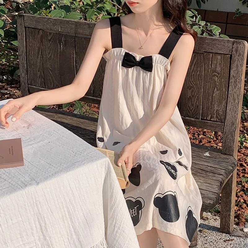 

Новинка лета 2023, Женская пижама, ночная рубашка, Сексуальная кружевная ночная рубашка на бретелях, нижнее белье, Свободная Домашняя одежда для студентов