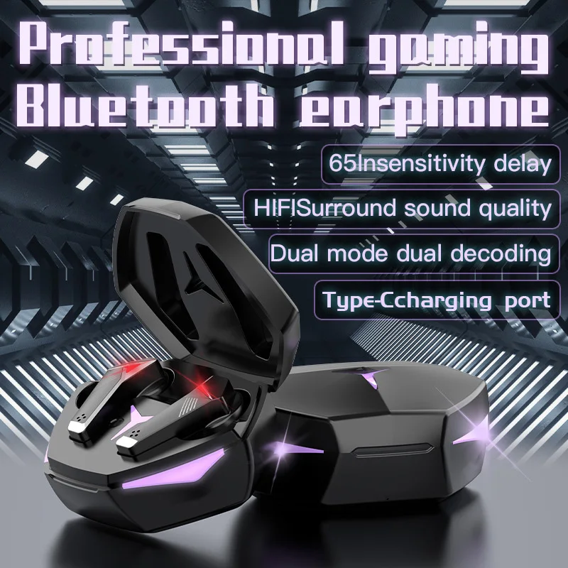 

T33 TWS Game Wireless Bluetooth Headset Low Delay Sound Quality Earbuds with Mic Digital Display Fone Bluetooth Headphones