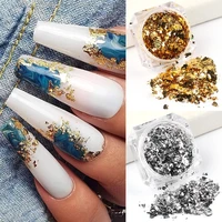 aluminum foil sequins for nails gold silver irregular glitter flakes mirror chrome powder manicure winter decorations lycb01 08