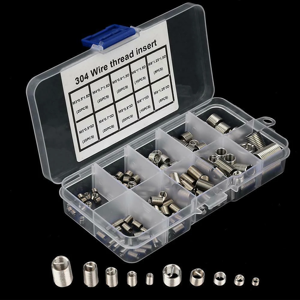 

M3/M4/M5/M6/M8 Thread Repair Kit Stainless Steel Thread Repair Insert Kit Rivet Nut Kit 150PCS Home Manual Small Parts