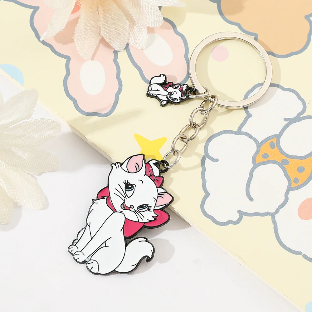 Металлический брелок для ключей в виде кота Мари из мультфильма кавайное Аниме