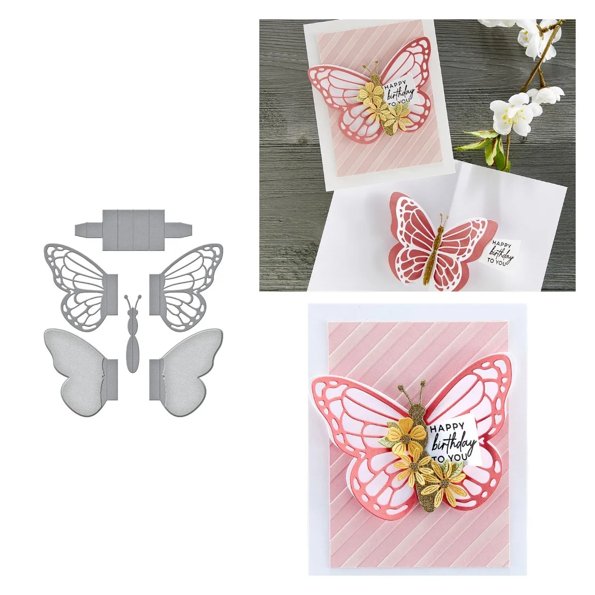 

Pop-up Butterfly Etched Metal Cutting Dies For Diy Scrapbooking Crafts Dies Cut Stencils Maker Photo Album Template Handmade