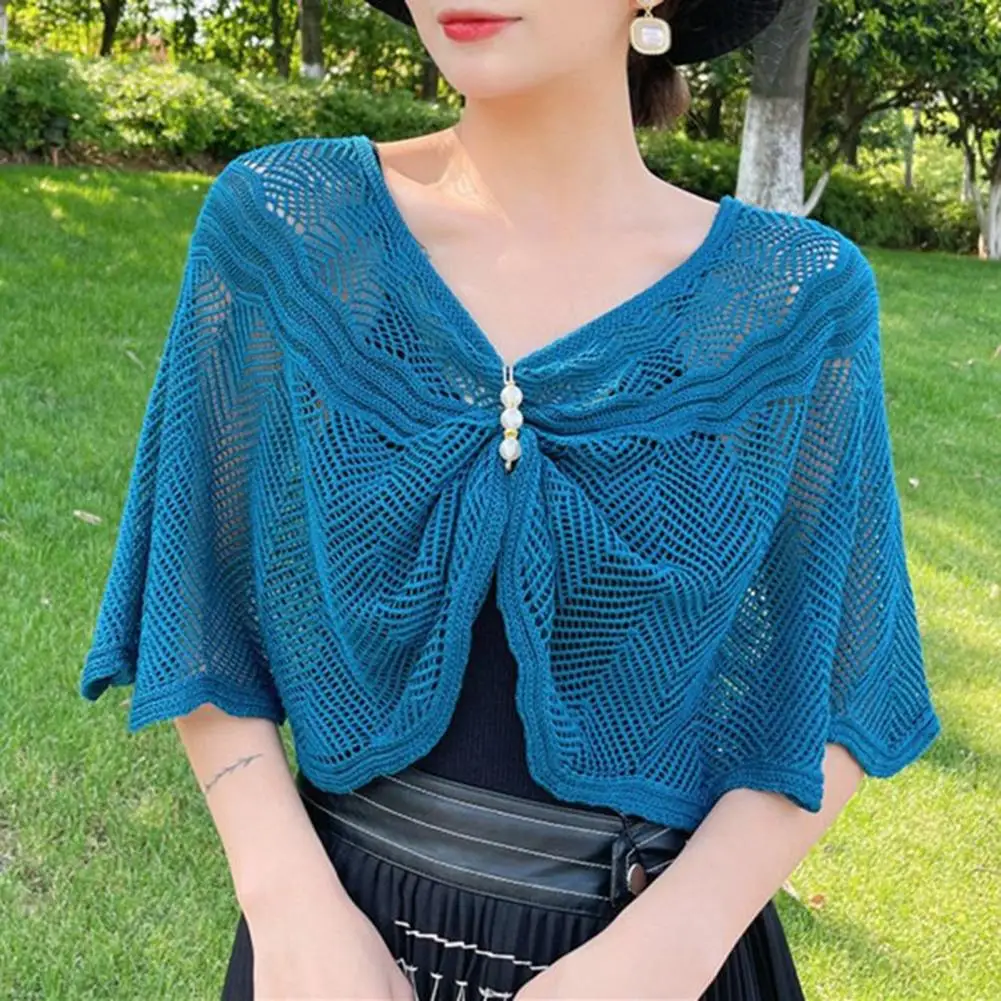 

Sunscreen Cardigan Half Sleeves Super Thin Shawl Coat Sun Protection Breathable Mesh Sundress Cover Tops Casual Wear