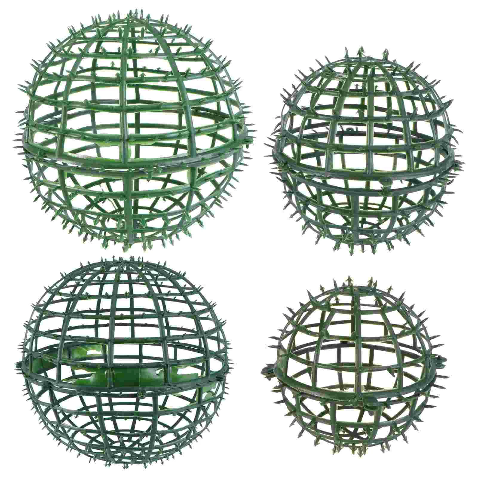 

4Pcs Decorative Grass Ball Rack Wedding Adornment Flower Arrangement Shelf Green