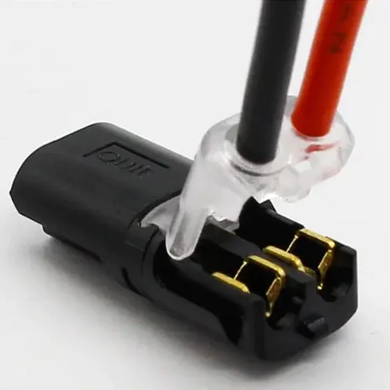 

50/100Pcs Double-wire Push-in Connector with Locking Buckle 18-24AWG Wire Quick Splice Connectors Crimp Terminals for Cable
