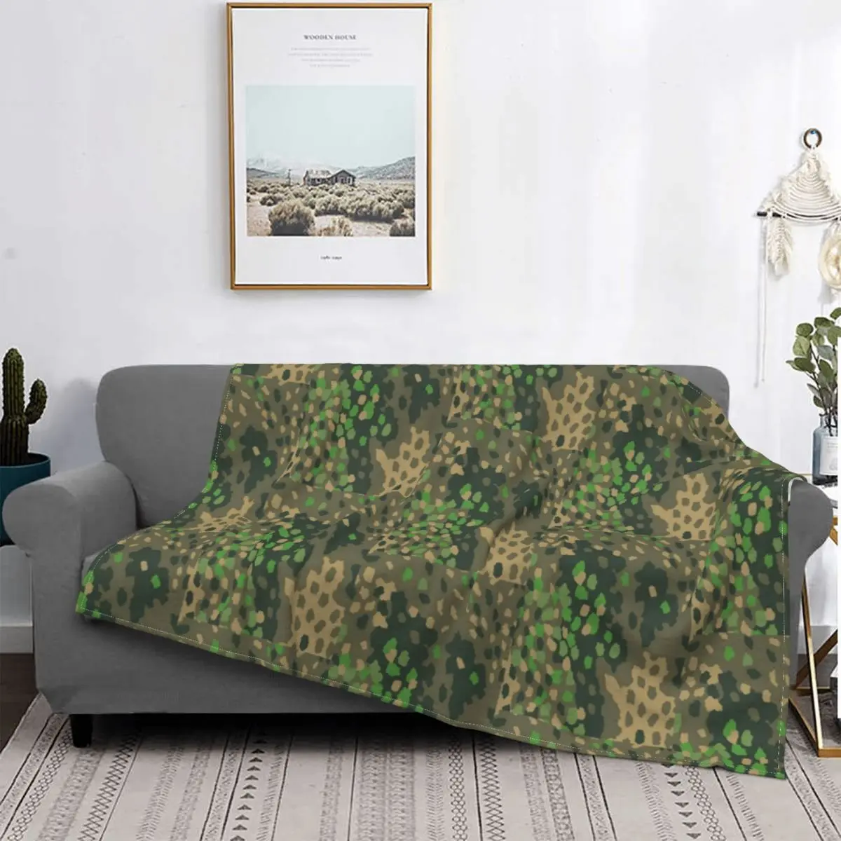 

Dot 44 German Ww2 Camouflage Flannel Fleece Throw Blanket Flecktarn Warm Blankets Cotton Quilt Home Sofa Bedroom Bedding Throws